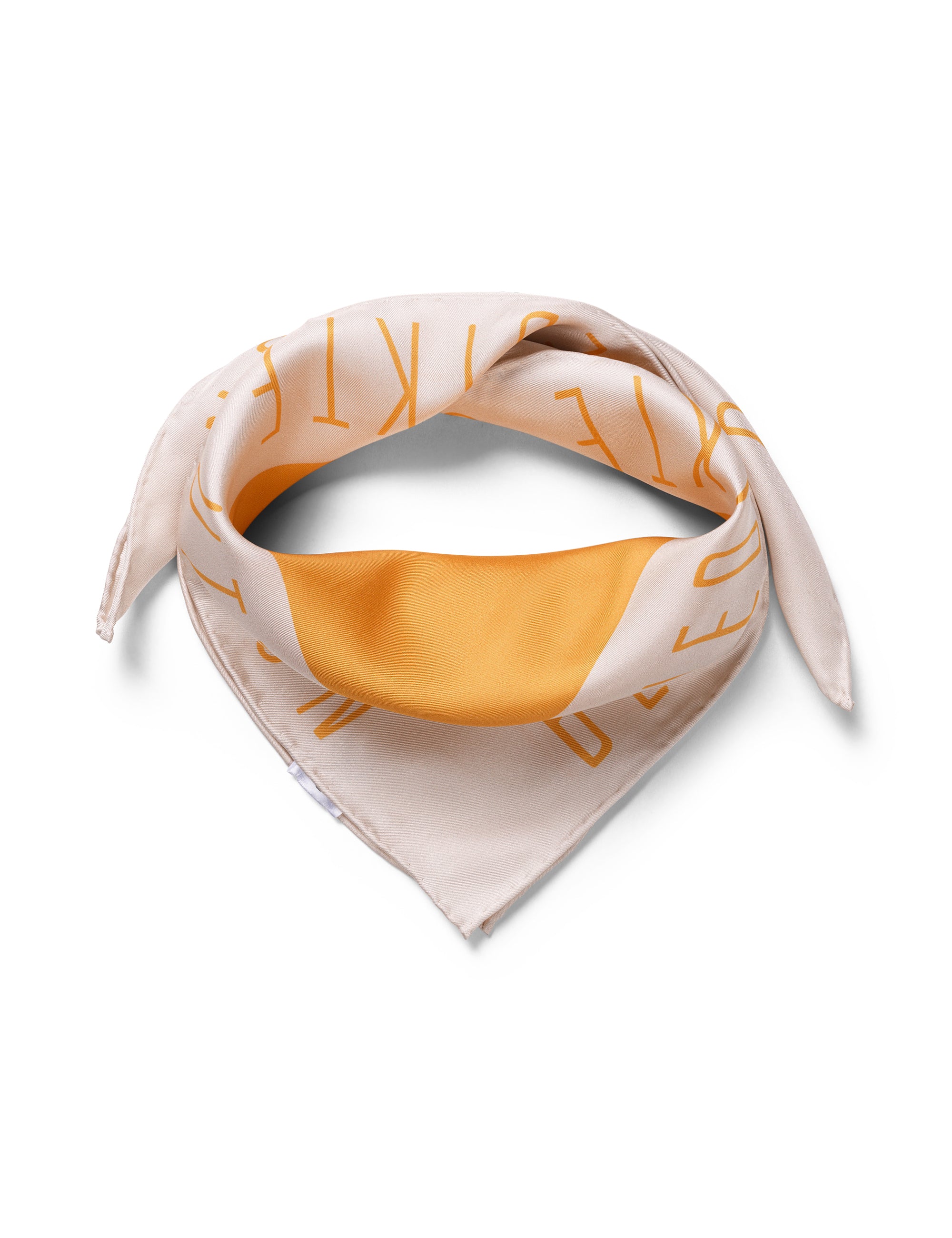 SILK SCARF - BU Yellow/Beige Small